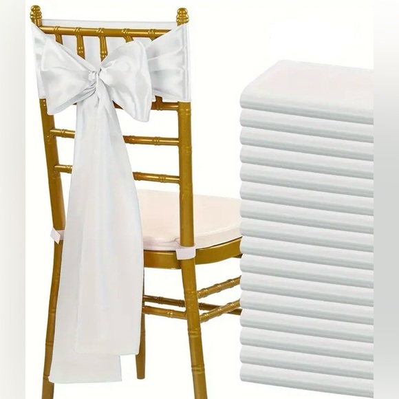Other - Satin Chair Bow for Universal Coverage NIP Bundle of 50 White